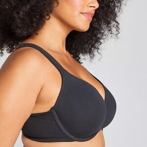 NWT CACIQUE Lightly Lined Black T-Shirt Bra - 44C